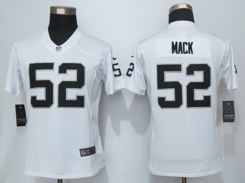 Women's Oakland Raiders #52 Khalil Mack White Road NFL Nike Limited Jersey