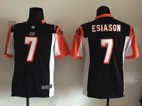 Youth Cincinnati Bengals #7 Boomer Esiason Black Retired Player NFL Nike Game Jersey