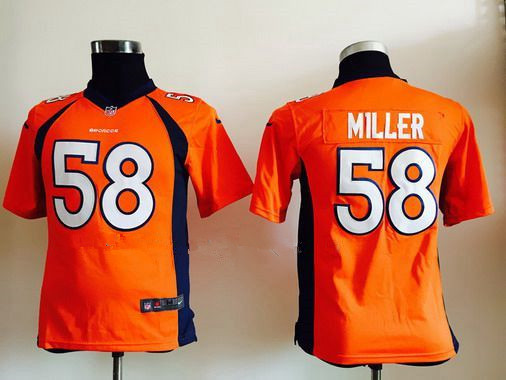 Youth Denver Broncos #58 Von Miller Orange Team Color NFL Nike Game Jersey