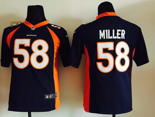 Youth Denver Broncos #58 Von Miller Navy Blue Alternate NFL Nike Game Jersey