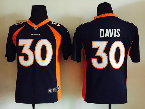 Youth Denver Broncos #30 Terrell Davis Navy Blue Retired Player NFL Nike Game Jersey