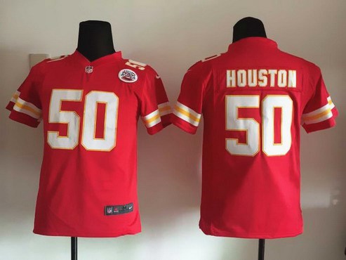 Youth Kansas City Chiefs #50 Justin Houston Red Team Color NFL Nike Game Jersey