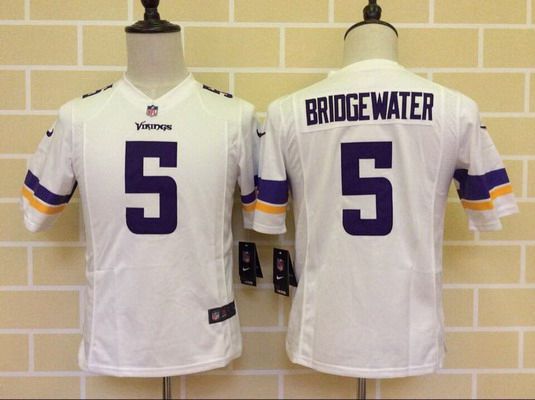 Youth Minnesota Vikings #5 Teddy Bridgewater White Road NFL Nike Game Jersey