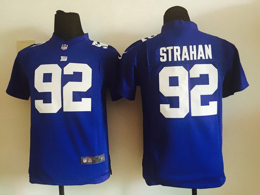 Youth New York Giants #92 Michael Strahan Royal Blue Retired Player NFL Nike Game Jersey