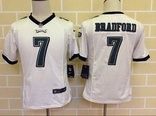 Youth Philadelphia Eagles #7 Sam Bradford White Road NFL Nike Game Jersey