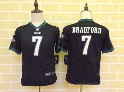 Youth Philadelphia Eagles #7 Sam Bradford Black Alternate NFL Nike Game Jersey