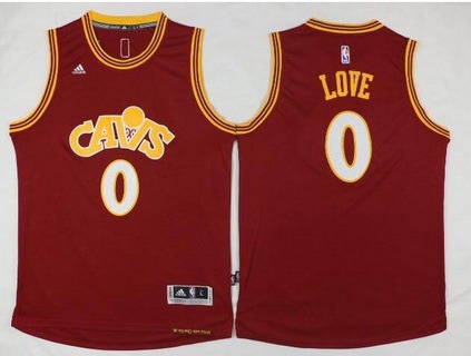 Men's Cleveland Cavaliers #0 Kevin Love Revolution 30 Swingman 2015-16 Retro Red Jersey