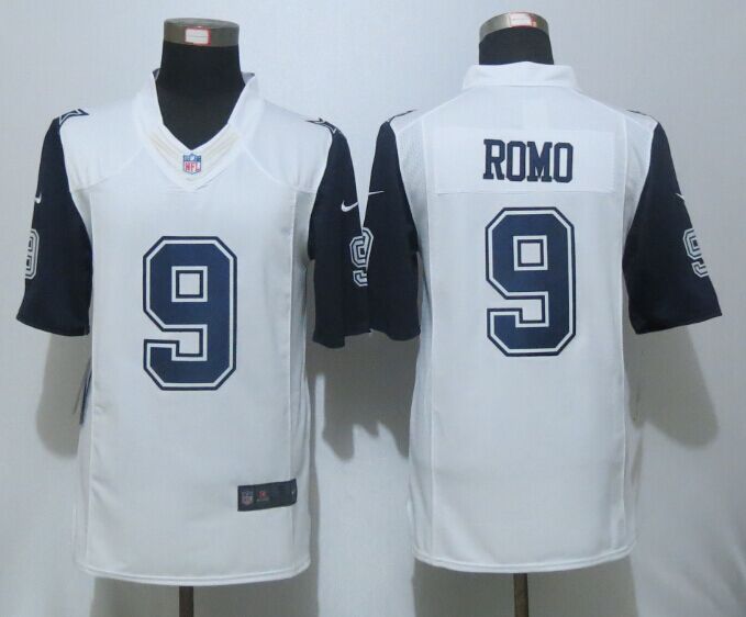 Nike Cowboys 9 Tony Romo White Color Rush Limited Jersey