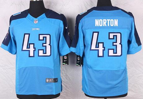 Men's Tennessee Titans #43 Jim Norton Light Blue Retired Player NFL Nike Elite Jersey