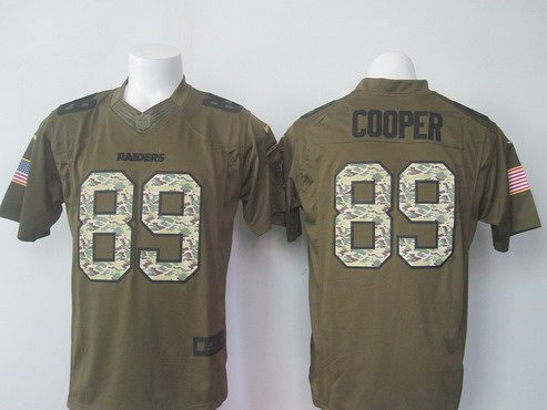 Men's Oakland Raiders #89 Amari Cooper Green Salute To Service 2015 NFL Nike Limited Jersey