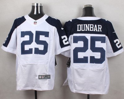 Men's Dallas Cowboys #25 Lance Dunbar White Thanksgiving Alternate NFL Nike Elite Jersey