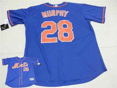 Men's New York Mets #28 Daniel Murphy Blue With Orange Alternate 2015 MLB Cool Base Jersey