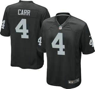 Nike Oakland Raiders #4 Derek Carr Black Game Jersey