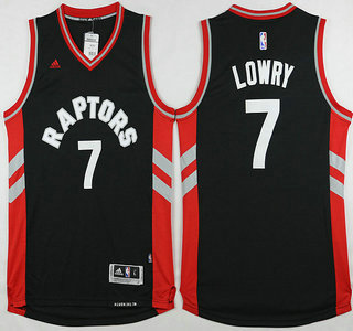 Men's Toronto Raptors #7 Kyle Lowry Revolution 30 Swingman 2015-16 New Black Jersey