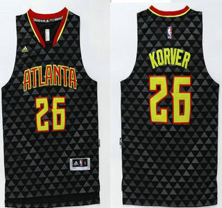 Men's Atlanta Hawks #26 Kyle Korver Revolution 30 Swingman 2015-16 New Black Jersey