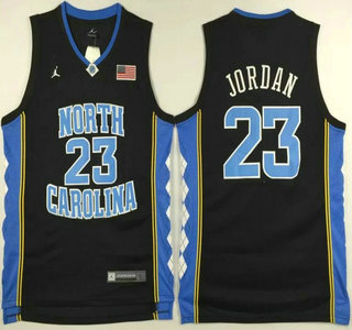 Men's North Carolina Tar Heels #23 Michael Jordan Black College Basketball Swingman Jersey