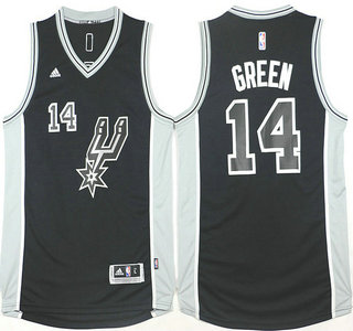 Men's San Antonio Spurs #14 Danny Green Revolution 30 Swingman 2015-16 New Black Jersey