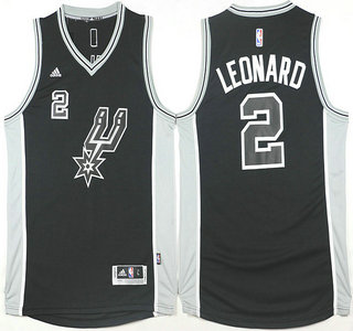 Men's San Antonio Spurs #2 Kawhi Leonard Revolution 30 Swingman 2015-16 New Black Jersey