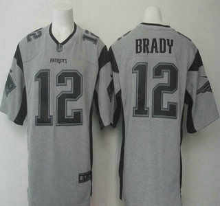 Men's New England Patriots #12 Tom Brady Nike Gray Gridiron 2015 NFL Gray Limited Jersey