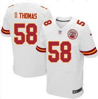 Men's Kansas City Chiefs #58 Derrick Thomas White Retired Player NFL Nike Elite Jersey