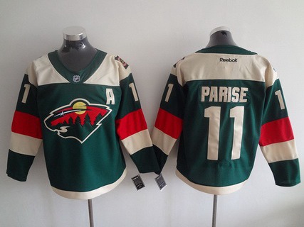 Men's Minnesota Wild #11 Zach Parise Reebok Green 2016 Stadium Series Team Premier Jersey