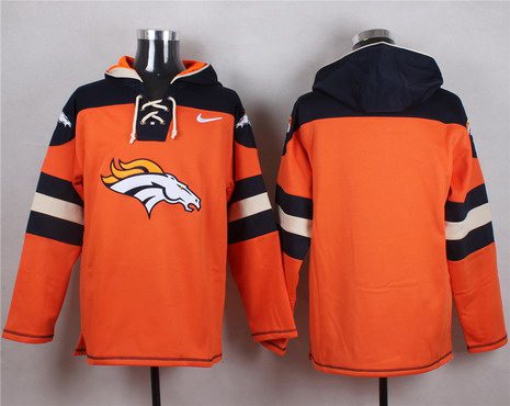 Men's Denver Broncos Blank Orange Team Color 2014 NFL Nike Hoodie