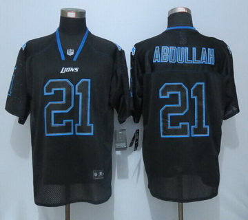 Men's Detroit Lions #21 Ameer Abdullah Lights Out Black NFL Nike Elite Jersey