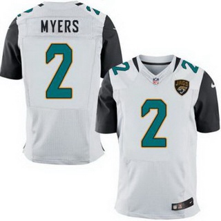 Men's Jacksonville Jaguars #2 Jason Myers White Road NFL Nike Elite Jersey