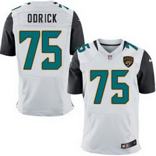 Men's Jacksonville Jaguars #75 Jared Odrick White Road NFL Nike Elite Jersey