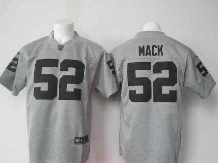 Men's Oakland Raiders #52 Khalil Mack Nike Gray Gridiron 2015 NFL Gray Limited Jersey