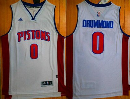 Men's Detroit Pistons #0 Andre Drummond Revolution 30 Swingman New White Jersey