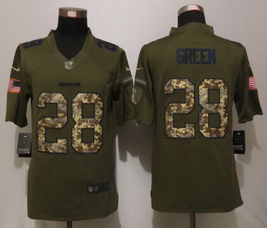 Men's Washington Redskins #28 Darrell Green Retired Player Green Salute To Service 2015 NFL Nike Limited Jersey