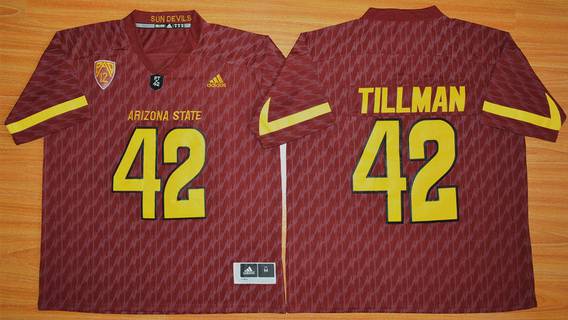 Men's Arizona State Sun Devils #42 Pat Tillman Red Desert Ice 2015 College Football Jersey