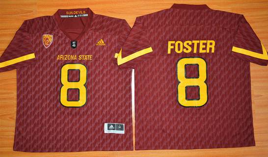 Men's Arizona State Sun Devils #8 D.J. Foster Red Desert Ice 2015 College Football Jersey