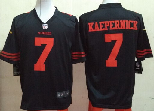 Men's San Francisco 49ers #7 Colin Kaepernick Black Alternate 2015 NFL Nike Game Jersey