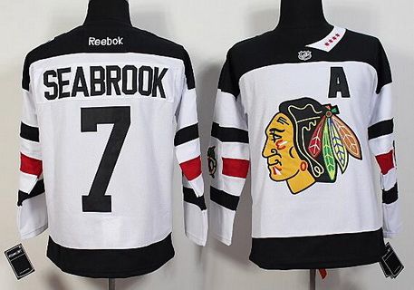 Men's Chicago Blackhawks #7 Brent Seabrook Reebok White 2016 Stadium Series Premier Jersey