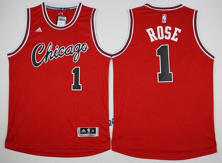 Men's Chicago Bulls #1 Derrick Rose Revolution 30 Swingman 2015-16 Retro Red Jersey