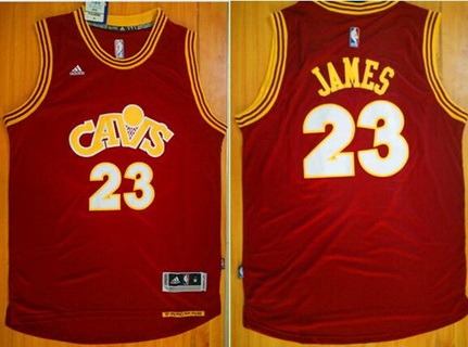 Men's Cleveland Cavaliers #23 LeBron James Revolution 30 Swingman 2015-16 Retro Red Jersey