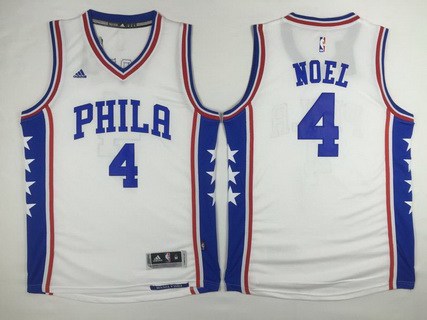 Men's Philadelphia 76ers #4 Nerlens Noel Revolution 30 Swingman 2015-16 White Jersey