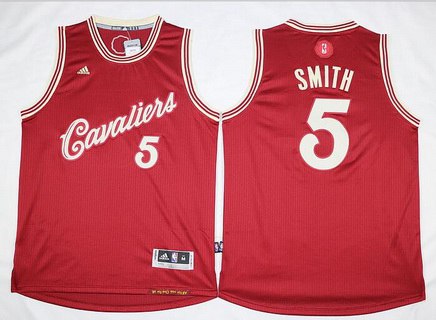 Men's Cleveland Cavaliers #5 J.R. Smith Revolution 30 Swingman 2015 Christmas Day Red Jersey