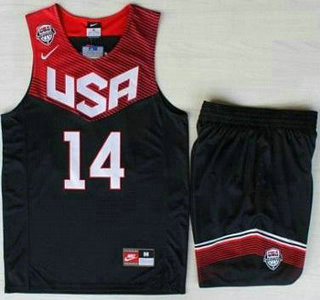 2014 USA Dream Team #14 Anthony Davis Blue Basketball Jersey Suits