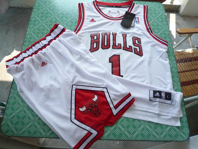 Chicago Bulls 1 Derek Rose white color swingman Basketball Suit