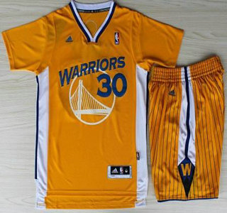 Golden State Warriors 30 Stephen Curry Yellow Revolution 30 Swingman NBA Jerseys Shorts NBA Suits