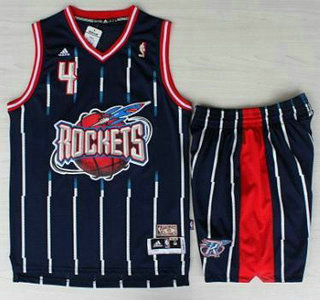 Houston Rockets #4 Charles Barkley Blue Hardwood Classics Revolution 30 Jerseys Shorts Suits