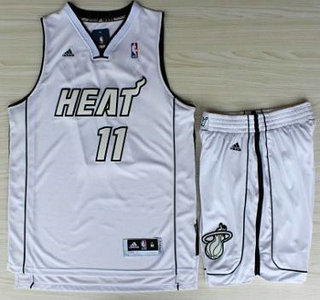 Miami Heat 11 Chris Andersen White Silver Number Revolution 30 Jerseys Shorts NBA Suits