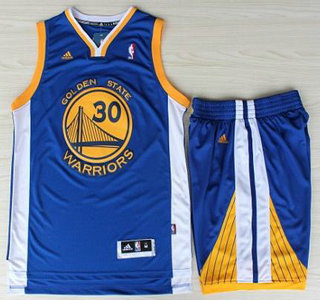 Golden State Warriors 30 Stephen Curry Blue Revolution 30 Swingman Jerseys Shorts NBA Suits