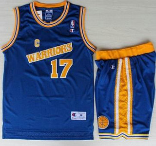 Golden State Warriors #17 Chris Mullin Blue Hardwood Classics NBA Jerseys Shorts Suits