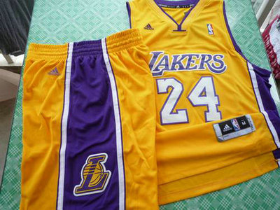 Los Angeles Lakers 24 Kobe Bryant yellow swingman Basketball Suit