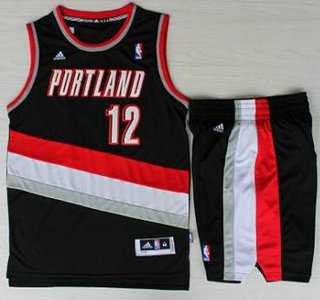 Portland Trail Blazers #12 LaMarcus Aldridge Black Revolution 30 Swingman Jersey Short Suits