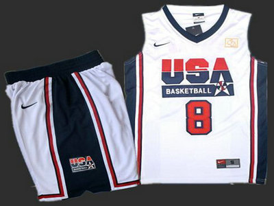 USA Basketball Retro 1992 Olympic Dream Team 8 Scottie Pippen White Basketball Suit